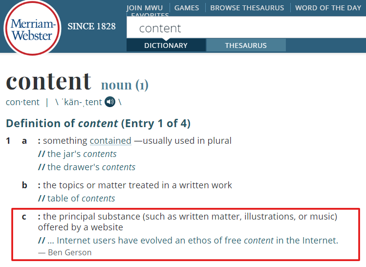 Content Definition