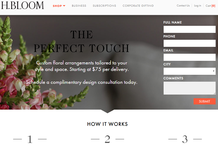 H Bloom Landing Page H Bloom Provides a Great Example of a Search Marketing Landing Page