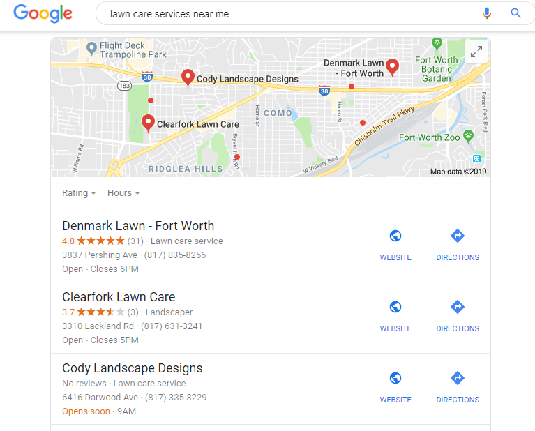 Lawn Care My Business Results Google My Business Profile Results