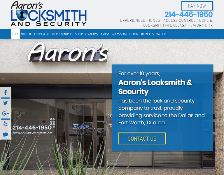Clear Website Design Encouraging Locksmith SEO