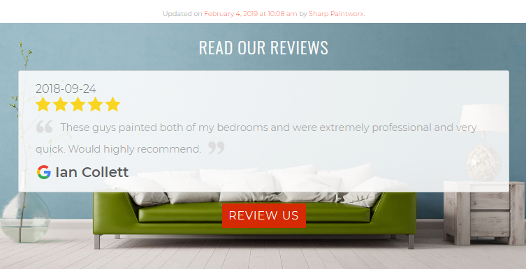 Painting Google Reviews Example of Google Reviews Improving Painting Contractor SEO