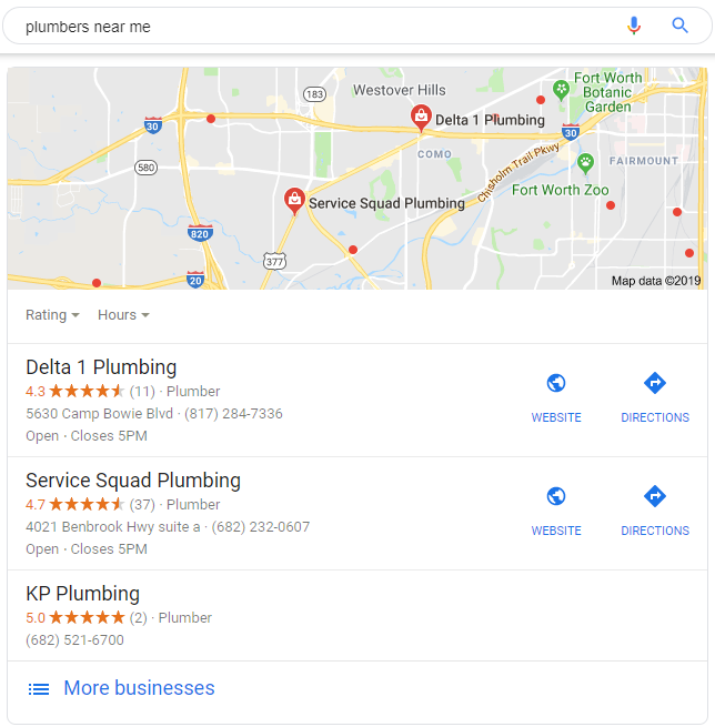 Plumbing Company Local Pack An Examine of a Local Pack Created by Google's Search Engine