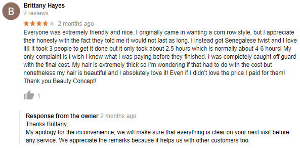 Review Followup A Salon Owner Who Likely Use Review Software