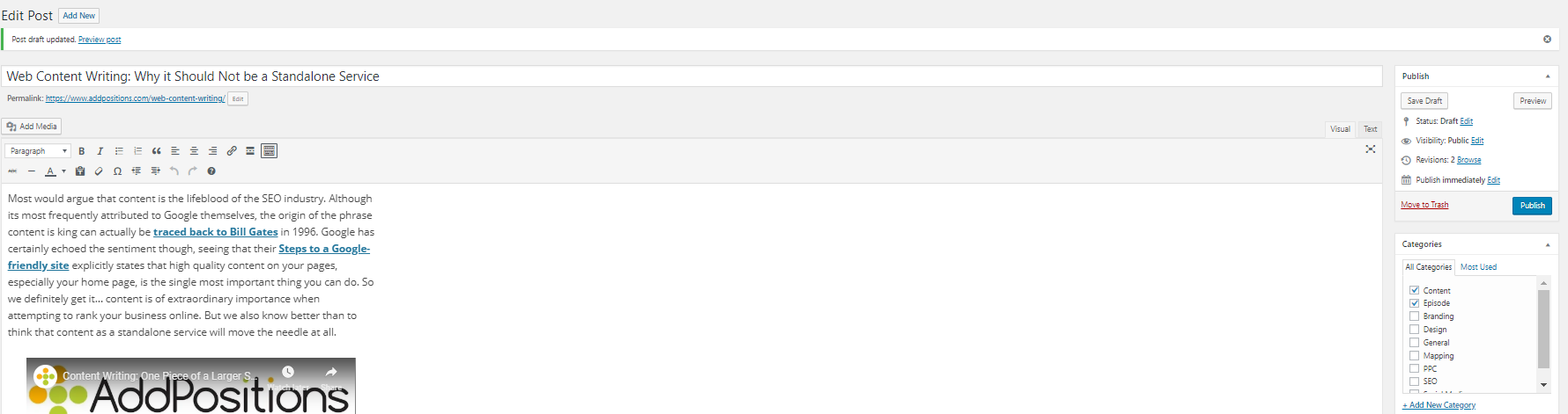 WordPress Internal Blog Example